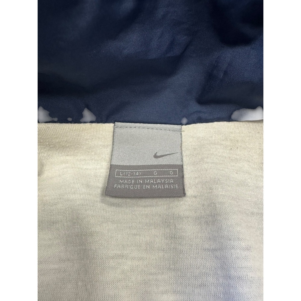 Vintage 90s Nike Kids Windbreaker Jacket Navy Colorblock Full Zip Youth L 12-14 - Picture 5 of 7